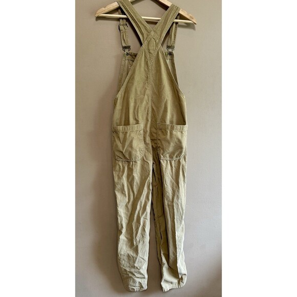 American Eagle Corduroy Tan Brown Overalls Size XXS Fall Cozy Preppy Layer Flaws - Picture 12 of 13
